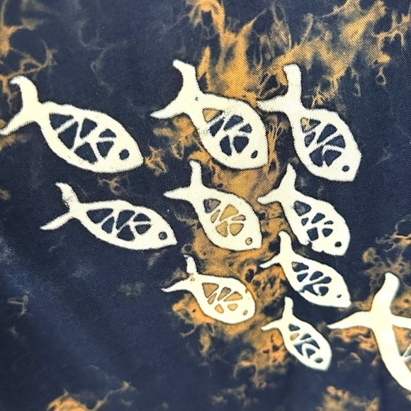 Vintage 90s Far Away Tropical Tie Dye Fish Maxi Dress & Top Set Size Large Beach - Picture 15 of 16